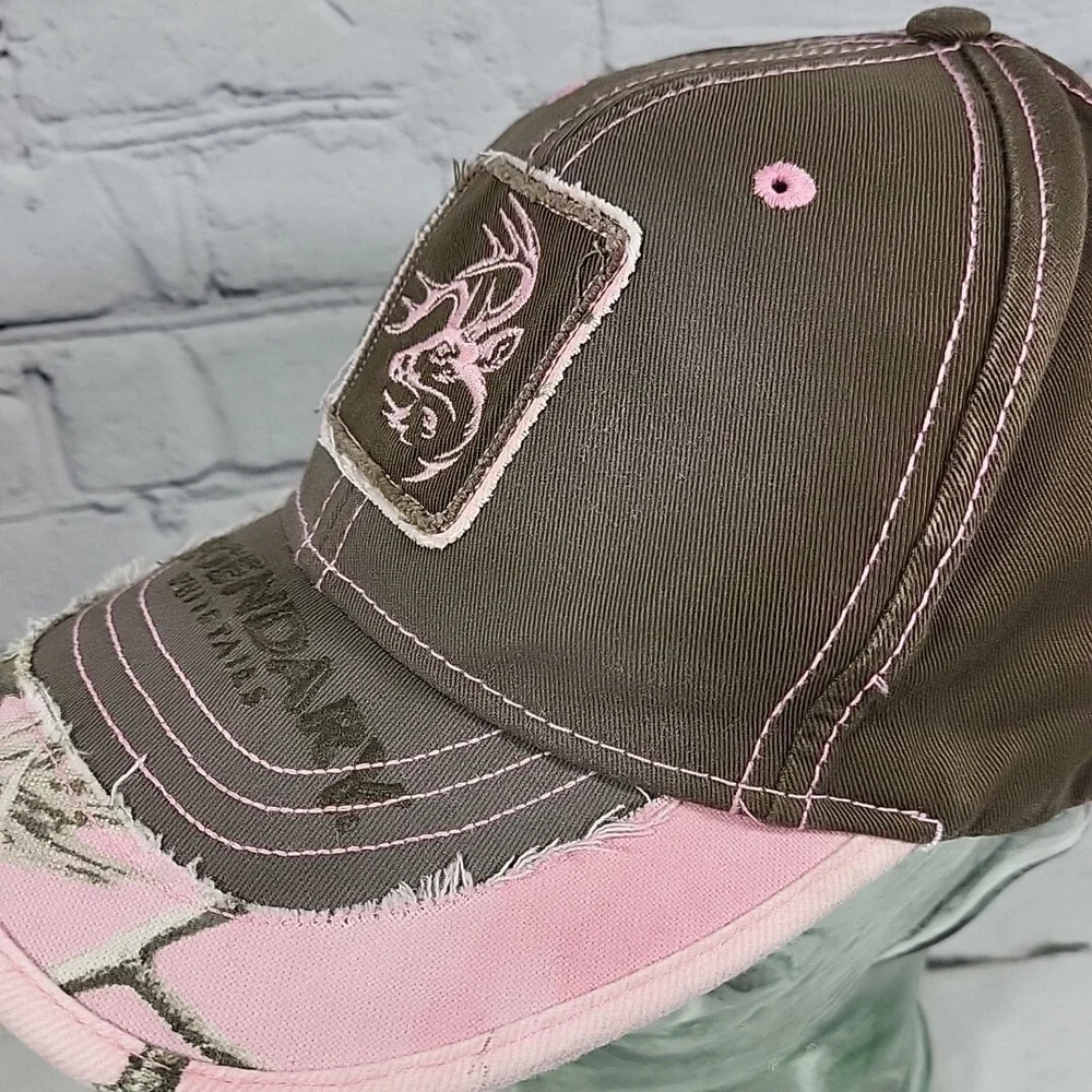 Legendary‎ Whitetails Hat Womens OSFM Brown Pink Camo Outdoor Hunting Cap Flaw